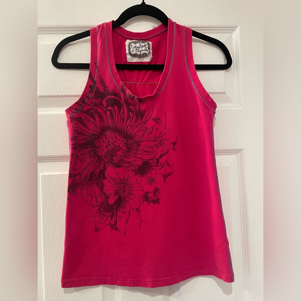 Scrapbook Originals Pink Floral Tank Top